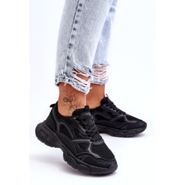 Women's black sports shoes 1