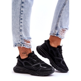 Women's black sports shoes 2