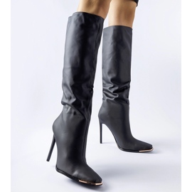 Black Conjunto high-heeled boots 1