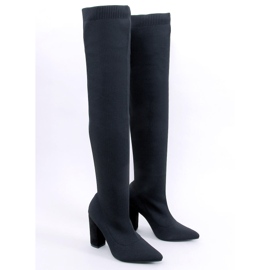 Veronica Black elastic high-heeled mules 1