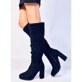 Vilma Black classic heeled boots 1