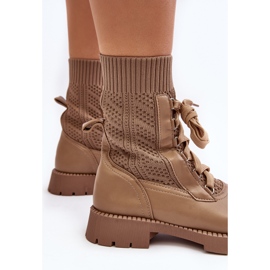 Women's Boots with Lace-Up Sock, Brown Gentiana 1
