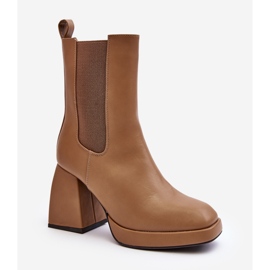 Women's Boots On Platform And High Heel, Brown Stelares 1