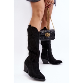 Women's Over-the-Knee Cowboy Boots Black Oppore 2