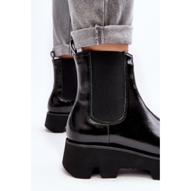 Women's Leather Chelsea Boots On A Massive Sole Laura Messi 2571 Black 1