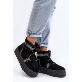 Women's Snow Boots On A Thick Sole With Lacing, Black Milson 2 Women's Snow Boots On A Thick Sole With Lacing, Black Milson 2