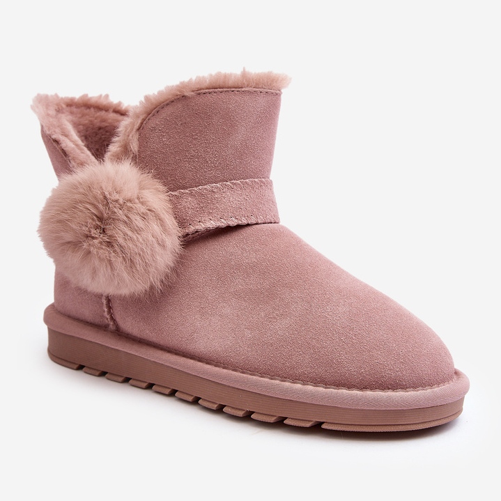 Women's Suede Snow Boots With Cutouts, Pink Eraclio 1