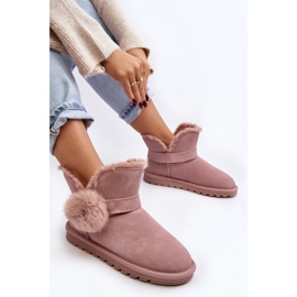 Women's Suede Snow Boots With Cutouts, Pink Eraclio 2