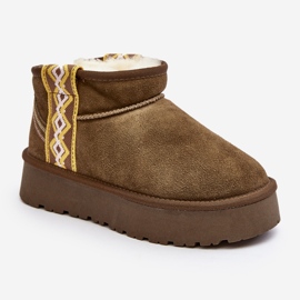 Women's Suede Snow Boots With a Thick Sole, Green Vebissat 2