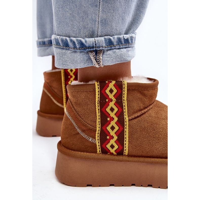 Suede Women's Snow Boots With a Thick Sole Camel Vebissat brown 1