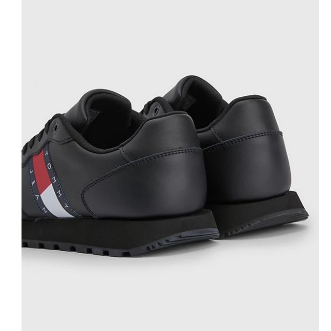 Tommy hilfiger leather sneaker top black