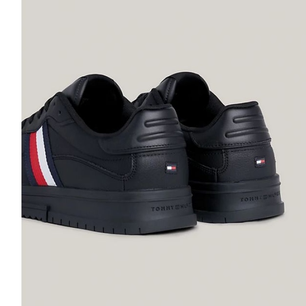 Tommy Hilfiger Supercup Leather Stripes M shoes FM0FM048240GQ black 1