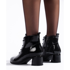 W. Potocki Potocki women's black boots made of patent leather 2
