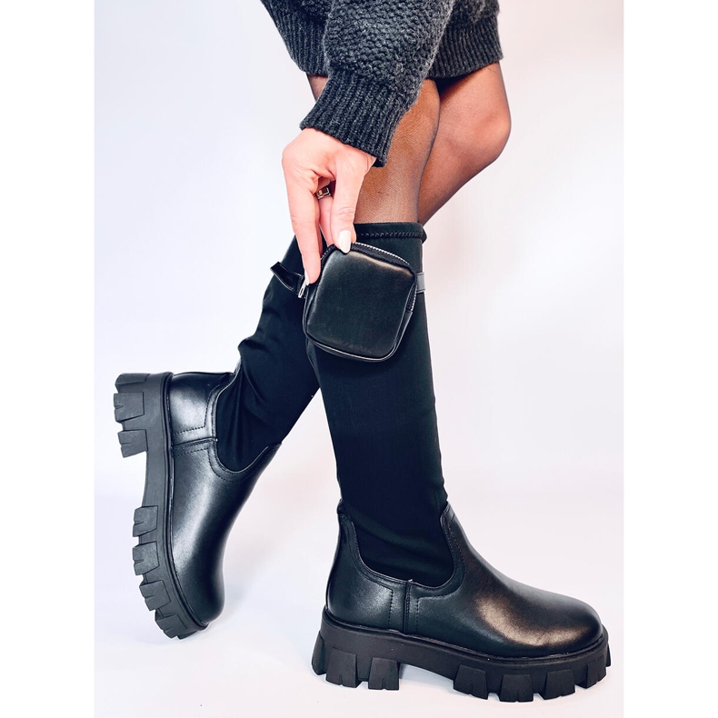 Aytes Black Boots with Pouch 1