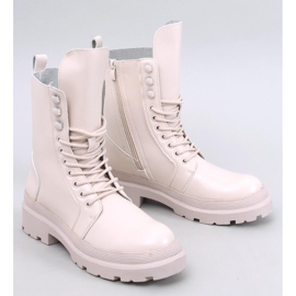 Kinchs Beige lace-up ankle boots with protector 1