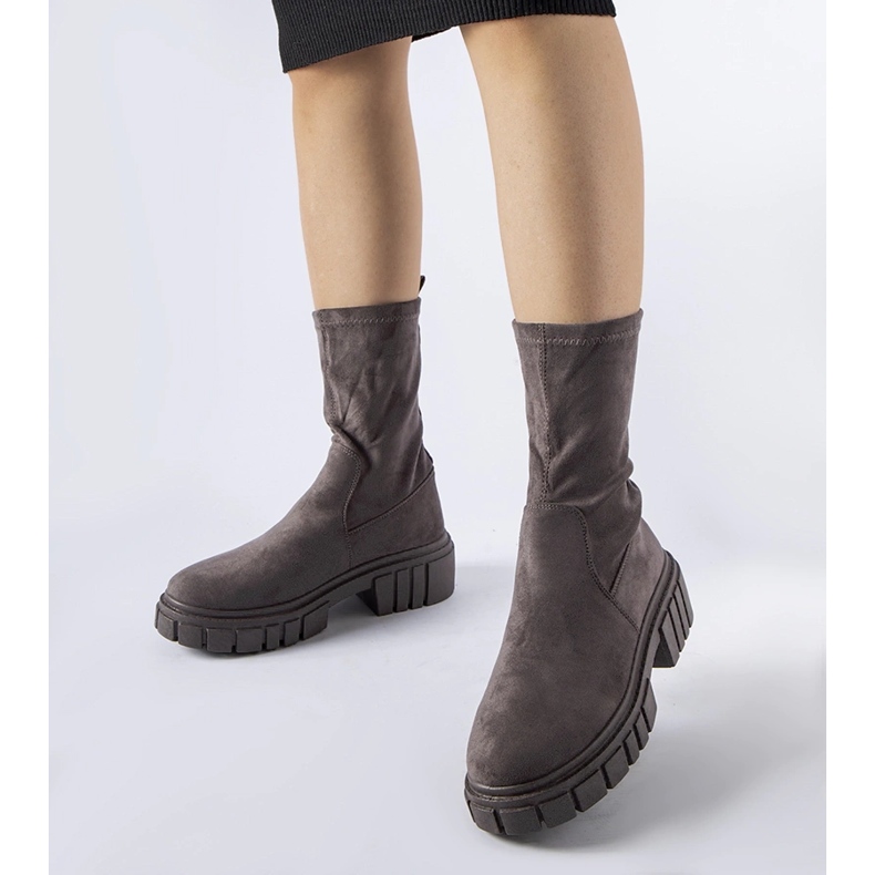 Gray Montefusco eco-suede slip-on ankle boots grey 1