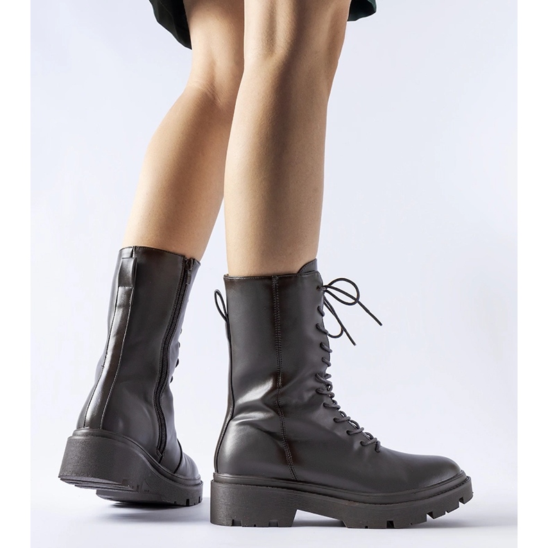 Gray Michel lace-up worker boots grey 1