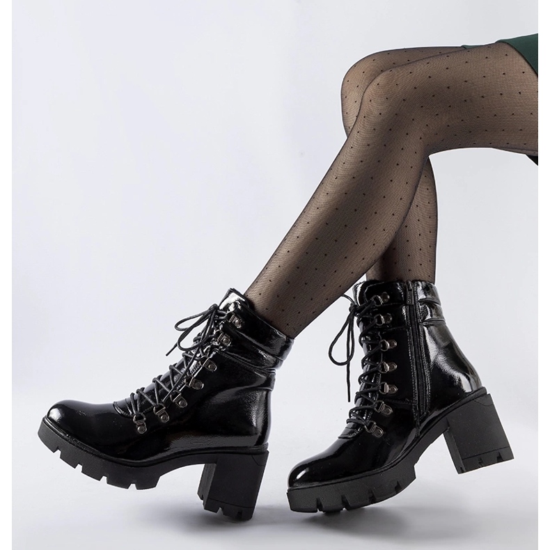 Black patent ankle boots from Langesko 1