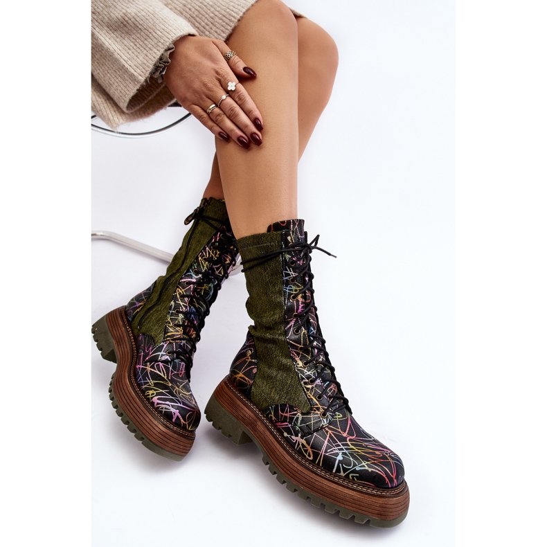 Women's Leather Worker Boots Maciejka 06203-09 Multicolor black 1