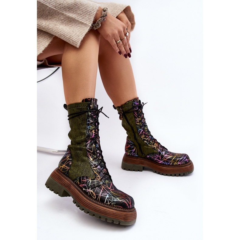 Women's Leather Worker Boots Maciejka 06203-09 Multicolor black 2