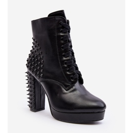 Women's Ankle Boots With Studs, Black Alemilla 2