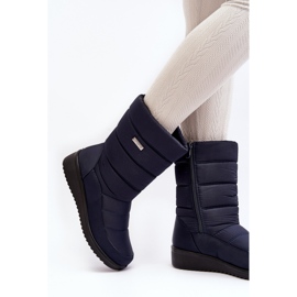 Insulated snow boots with wedges, navy blue Calena 2