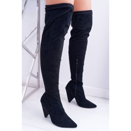 Lu Boo Suede Women's High Heel Boots Black Tamar 2