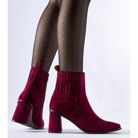 Burgundy ankle boots with a square toe from Pastina red 1
