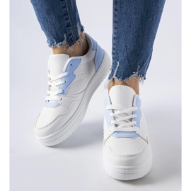 White sneakers with blue accents from Fournie 1