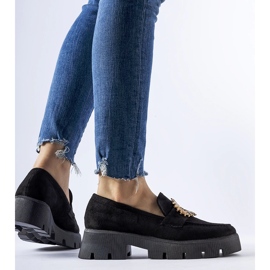 Black moccasins decorated with a Stanislas buckle 1