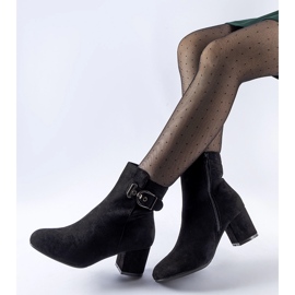 Black low-heeled ankle boots made of Nemaha eco-suede 1