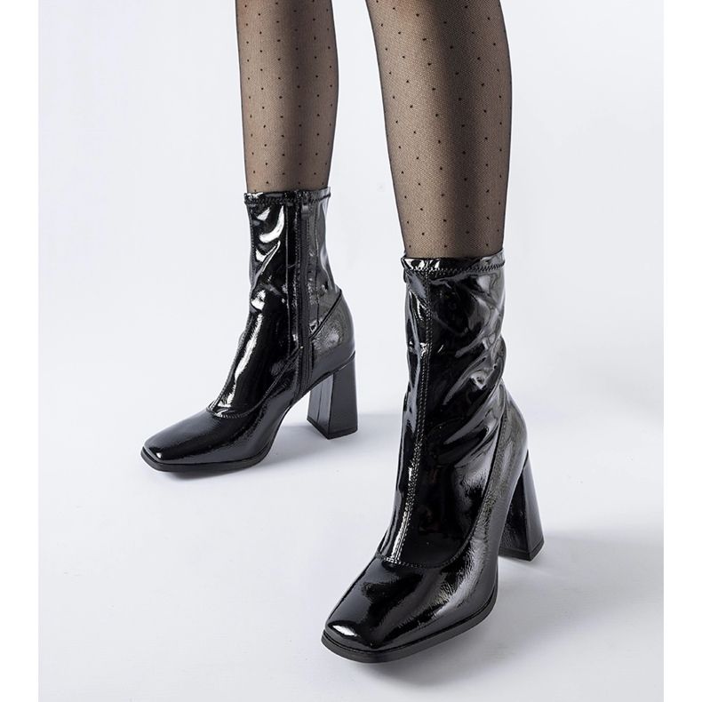 Black patent ankle boots from Wheeler 1
