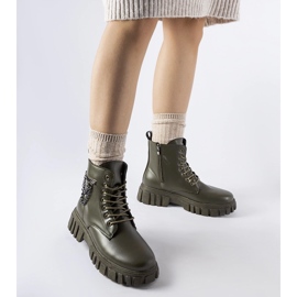 Dark green Spadafore ankle boots with a pocket 1