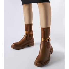 Brown insulated sock ankle boots from Picker 1