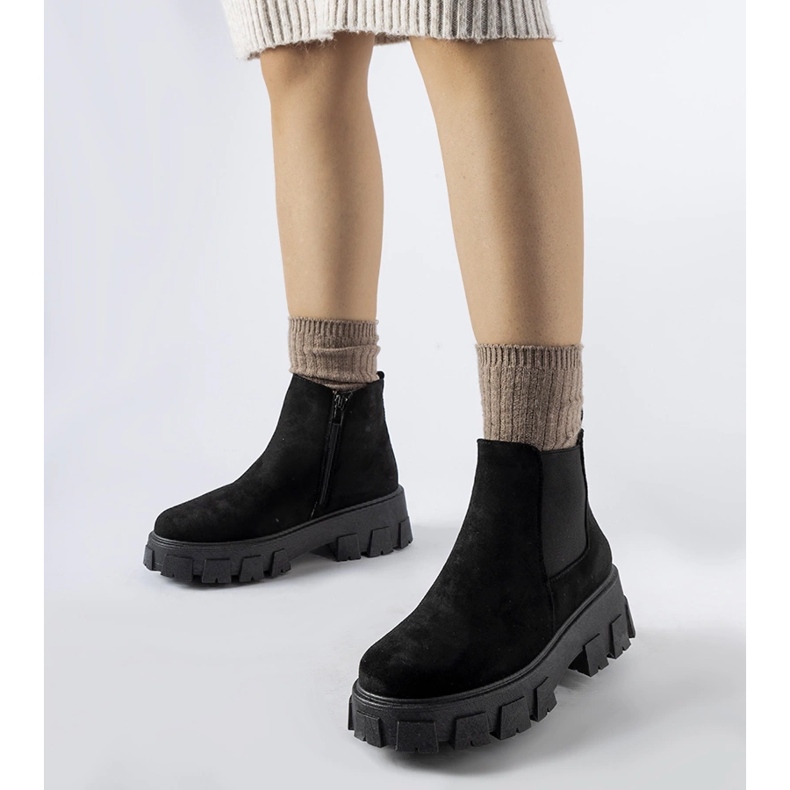 Black low boots with a massive Willo sole 1