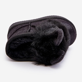 Children's Black Snow Boots With Fur With Scuffles 1