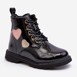 Children's patent leather ankle boots with decorations, Black Adete 2 Children's patent leather ankle boots with decorations, Black Adete 2