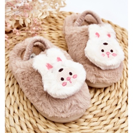 Children's Furry Bunny Slippers Beige Dicera 2