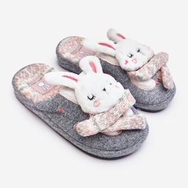 Children's Thick Soled Bunny Slippers Gray Dasca grey 1