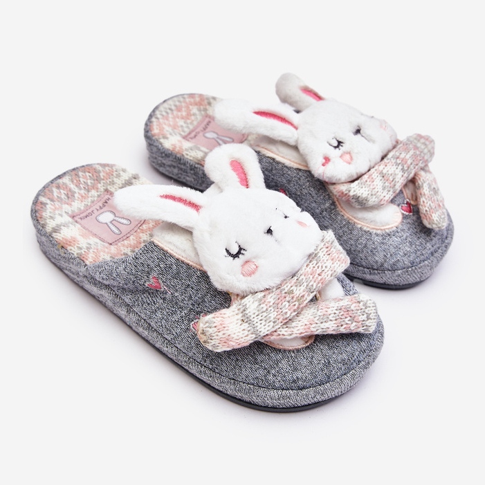 Children's Thick Soled Bunny Slippers Gray Dasca grey 1