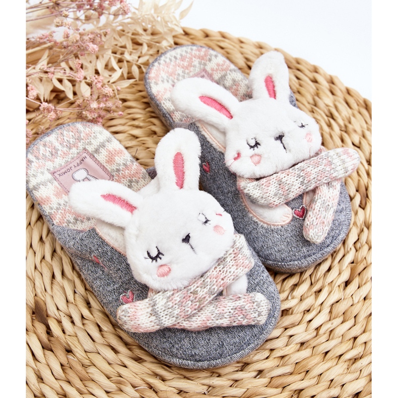 Children's Thick Soled Bunny Slippers Gray Dasca grey 2
