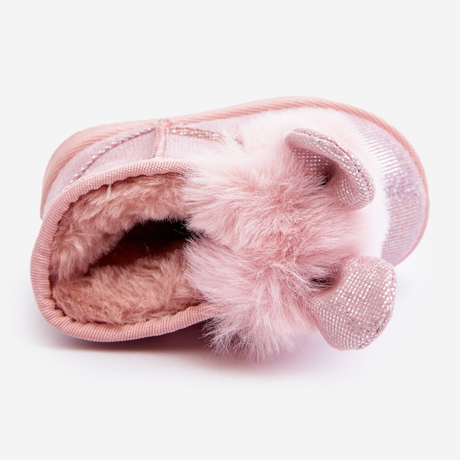 Children's Snow Boots Insulated with Fur, Light Pink Betty Ears 1