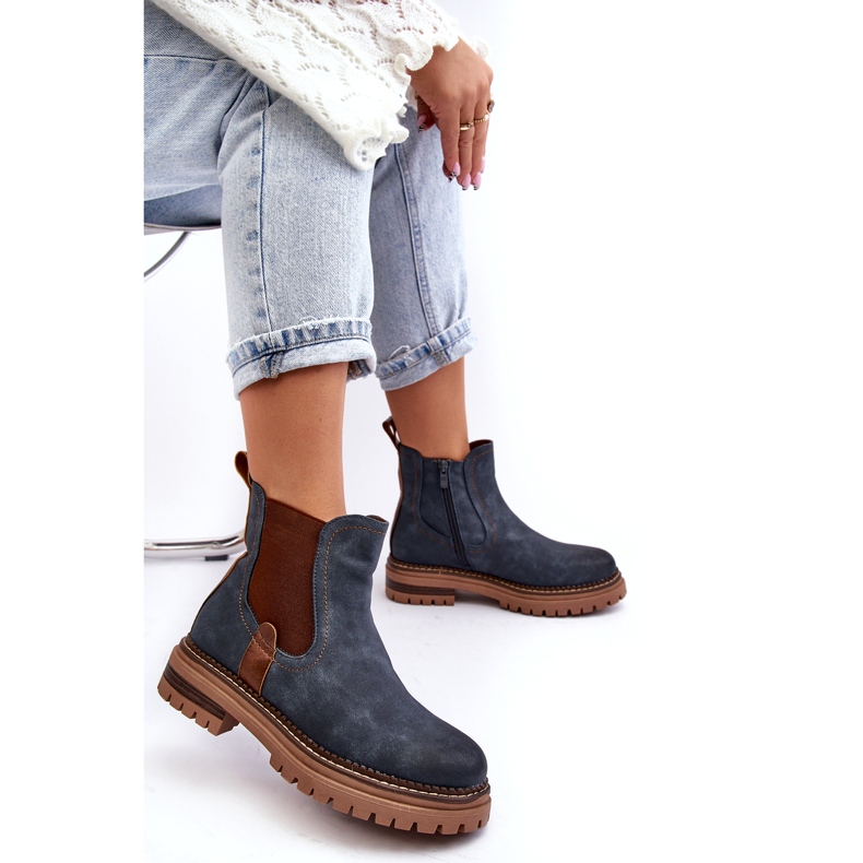 Evento Insulated Women's Chelsea Boots with Flat Heels, Blue Myrine 1 Evento Insulated Women's Chelsea Boots with Flat Heels, Blue Myrine 1