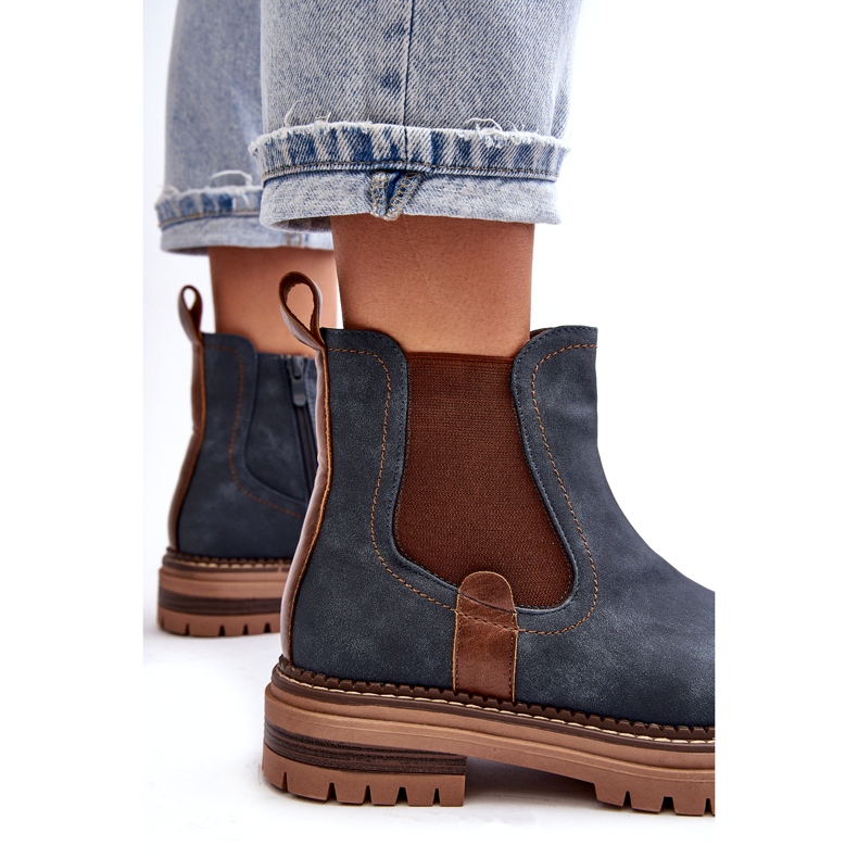 Evento Insulated Women's Chelsea Boots with Flat Heels, Blue Myrine 2 Evento Insulated Women's Chelsea Boots with Flat Heels, Blue Myrine 2