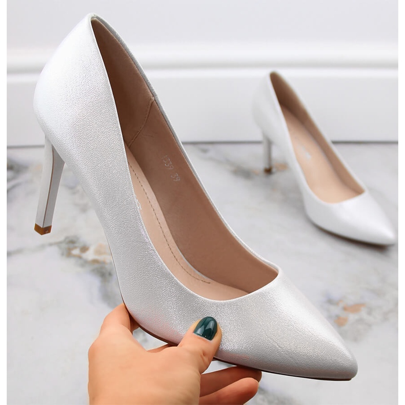 Sergio Leone 1339 silver stiletto pumps 1