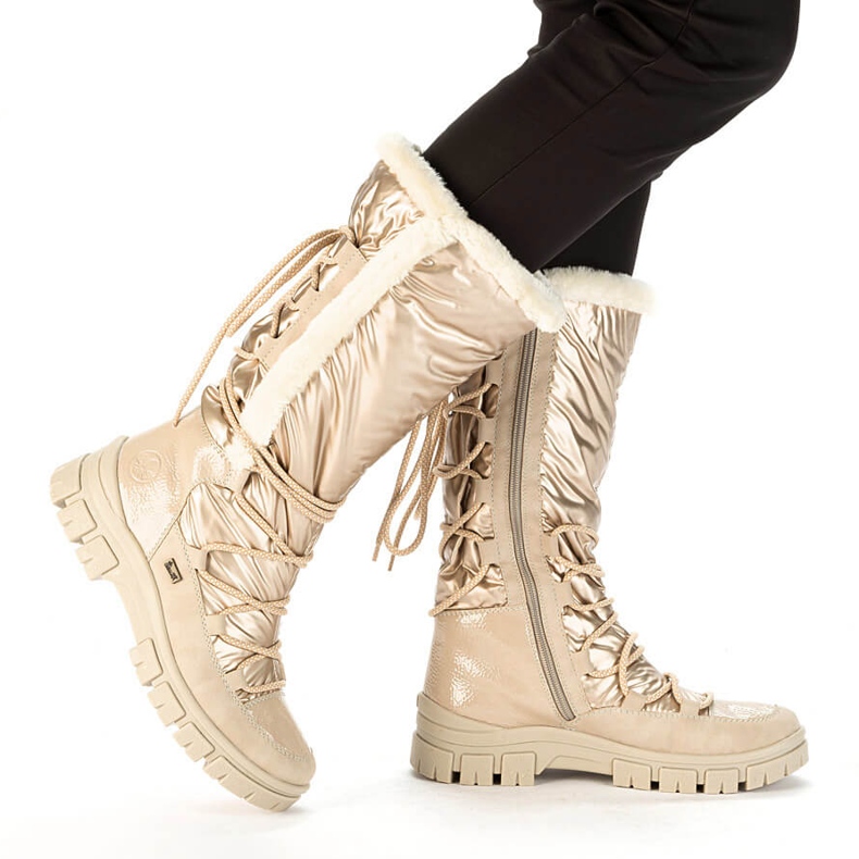 Waterproof women's high-beige snow boots Rieker Z1083-62 1 Waterproof women's high-beige snow boots Rieker Z1083-62 1