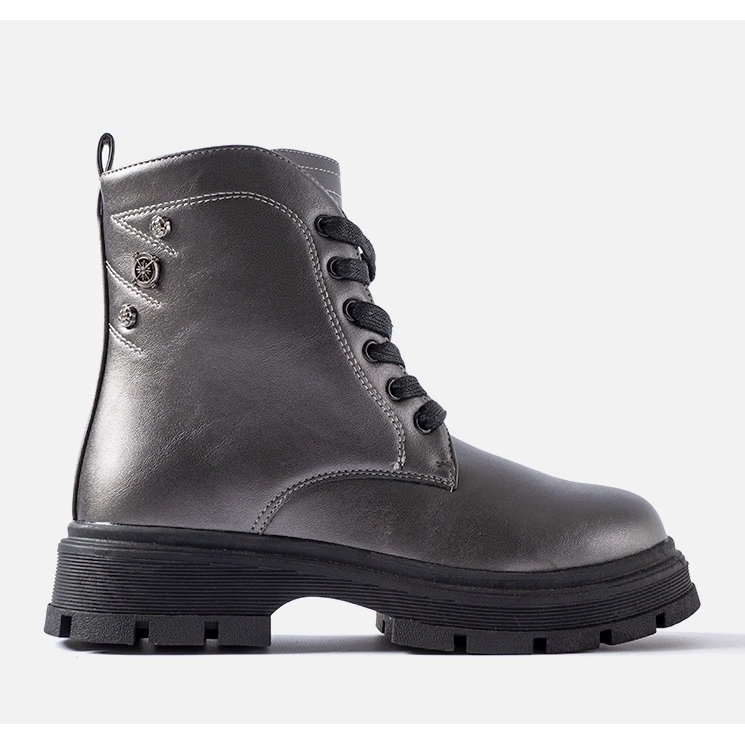 Graphite insulated girls' boots by Basara grey 1 Graphite insulated girls' boots by Basara grey 1