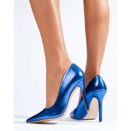 Metallic blue Shelovet pumps 1