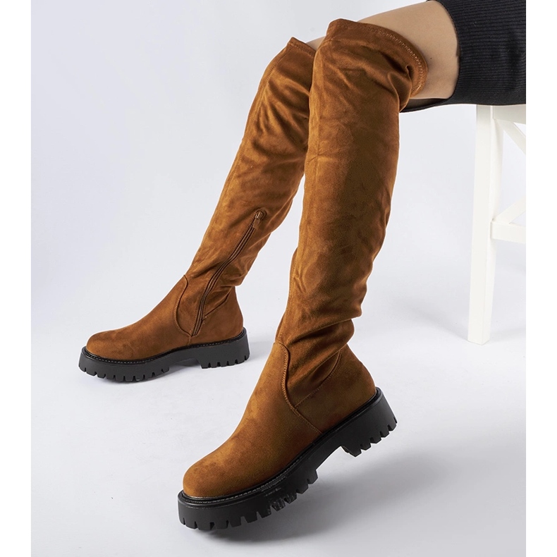 Long brown boots with massive sole by Kossuth 1 Long brown boots with massive sole by Kossuth 1