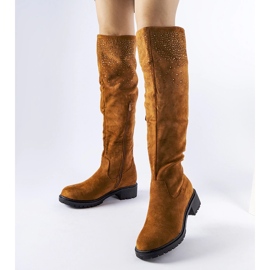 Brown long boots with rhinestones from Colleen 1